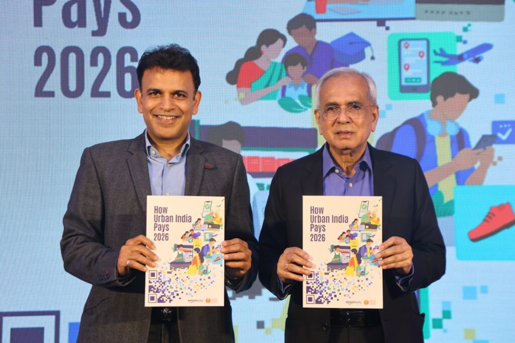 (L-R) Vikas Bansal, CEO, Amazon Pay India and Dr. Rajiv Kumar, Chairman, Pahlé India Foundation, at the unveiling of the How Urban India Pays Report 2026